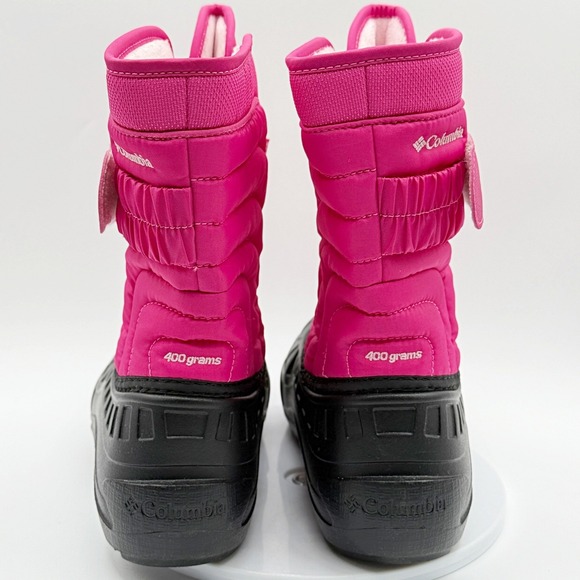 Columbia Powderbug Snowlite Winter Boots Size 5 Big Girls Pink / Black NEW - Picture 4 of 8